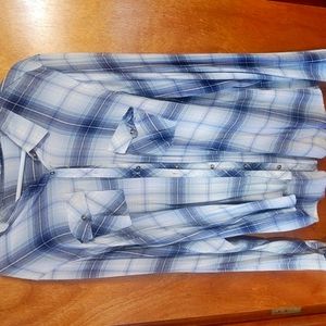 Blue plaid button up